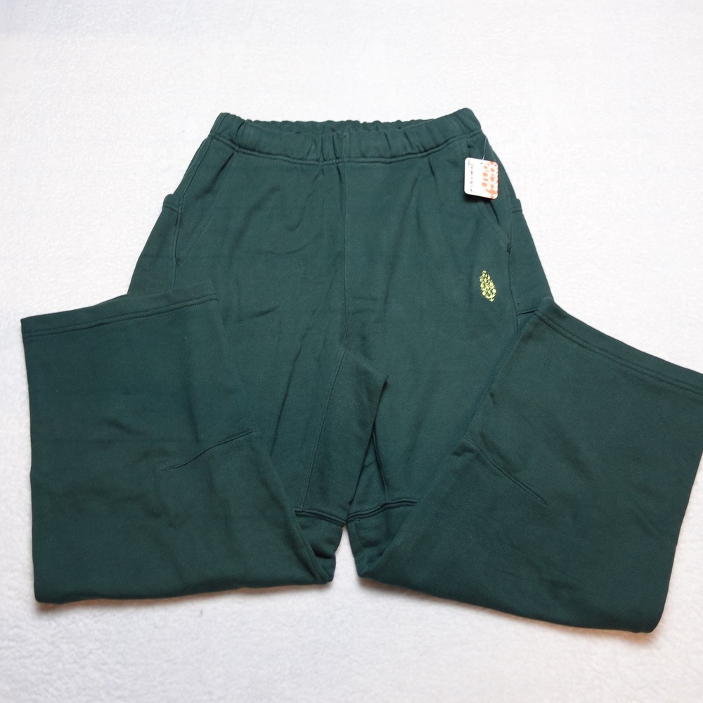 FP Movement Sweatpants Womens XS Evergreen Wide Leg Cotton OB2039049 NEW
